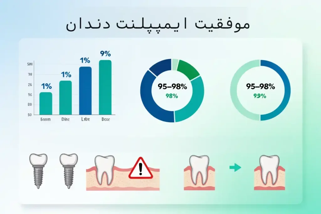 درصد موفقیت ایمپلنت دندان در فک بالا و پایین